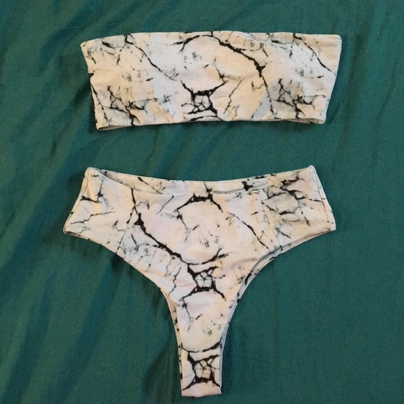 Zaful Other - Cute Marble White Bikini